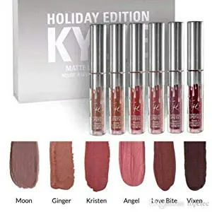 Jenner Birthday Edition - 6PCS Women Long Lasting Lip Gloss Beauty Glaze Matte Liquid Lipstick Makeup Tool Set