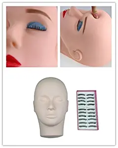 BHD BEAUTY Eyelash Practice Head with Replacement Mask Flesh Color PVC Makeup Training Mannequin for Cosmetology