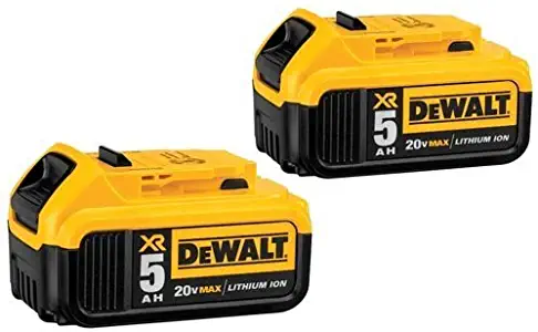 DEWALT 20V MAX XR 5.0Ah Lithium Ion Battery, 2-Pack