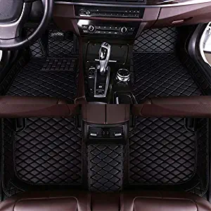 8X-SPEED Custom Car Floor Mats Fit for Mercedes Benz G Class 4-Door 2010-2018 Full Coverage All Weather Protection Waterproof Non-Slip Leather Liner Set All Black