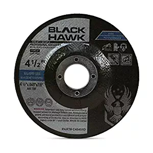 25 Pack Black Hawk 4-1/2" x .045 x 7/8" Arbor Depressed Center Cut Off Wheels - Metal & Stainless Steel Type 27