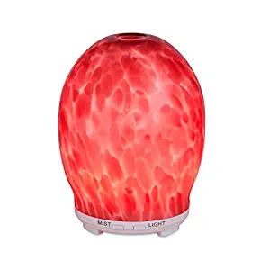 Glass Art 100ML Aromatherapy Essential Oil Diffuser,Humidifier,Ultrasonic,Quiet,Cool Mist,Adjustable Mode,Time Setting,Color Light Changing,Waterless Auto Off,for Baby,Home, Office,Gifts,Yoga,Z