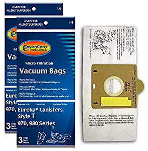 EnviroCare Replacement Vacuum Bags for Eureka Style T 970 980 Canisters 6 Pack
