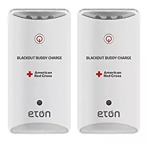 American Red Cross Blackout Buddy Charge Emergency LED Flashlight, Blackout Alert, Nightlight and Phone Charger Lights Up Automatically When There is a Power Failure, 2-Pack, RCBB300W-DBL