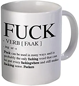 The F Word and Verb Definition Coffee Mug, 11 Ounces