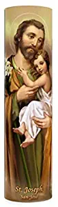 The Saints Collection Saint Joseph LED Flameless Devotion Prayer Candle, Religious Gift, 6 Hour Timer for More Hours of Enjoyment and Devotion!
