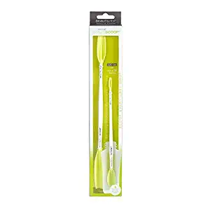 BEAUTISCOOP Duo Set Crisp White/Green Dual-Scoop Beauty Tool (8" & 11" Duo, White/Green)