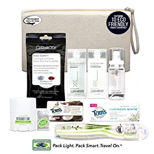 Convenience Kits International Natural Ingredients Women's 10-Piece Assembled Travel Kit, TSA Compliant, in Recyclable Bag Featuring: Tom's of Maine, Giovanni and Schmidt's Natural Products
