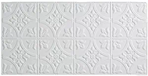 Fasade Easy Installation Traditional 2 Matte White Glue Up Ceiling Tile / Ceiling Panel (2' x 4' Panel)