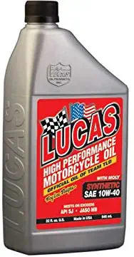 Lucas Oil (10777-6PK) Synthetic 10W-40 Motor Oil with Moly - 1 Quart Bottle, (Pack of 6)