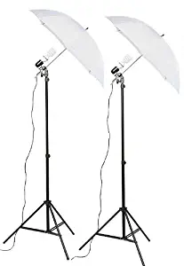 Fancierstudio Lighting Kit (DK2) Umbrella Lighting Kit, Professional Lighting for Studio Photography, Portrait Lighting, Continuous Lighting kit and Video Lighting