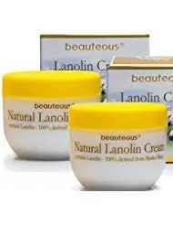 New Zealand Natural Beauteous Lanolin Cream with Lanolin from Merino Sheep, Colostrum and Vitamin E, 100g (2 creams)