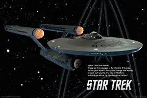 Buyartforless Star Trek Original Starship Enterprise Original TV Show Poster 36x24