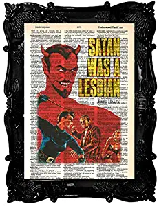 Satan was A Lesbian Poster Pulp Fiction Vintage Movie Erotic Wall Art Retro Dictionary Art Print