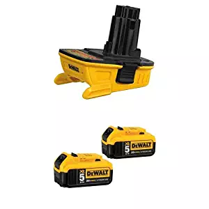 DEWALT DCA1820 Dewalt Battery Adapter for 18V Tools, 20V and DCB205-2 20V MAX XR 5.0Ah Lithium Ion Battery, 2-Pack