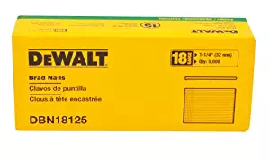 DEWALT DBN18125 Heavy Duty 18 Gauge, 1-1/4-Inch Brad Nail (5000-Pack)