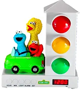 Custom Quest Sesame Street Stoplight Alarm Clock for Kids, Ok to Wake Clock with Big Bird, Cookie Monster and Elmo