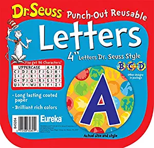 Eureka Dr. Seuss 'Cat in The Hat' Spot Punch Out Letter Classroom Decoration, 96pc, 4 ''H