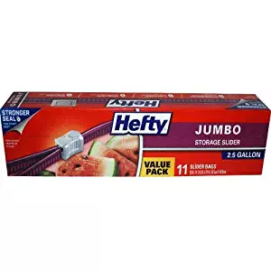 Hefty Jumbo Food Storage Bags, 2.5 Gallon,11 Count