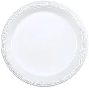 Party Dimensions 100 Count Plastic Plate, 7-Inch, White, Club Pack
